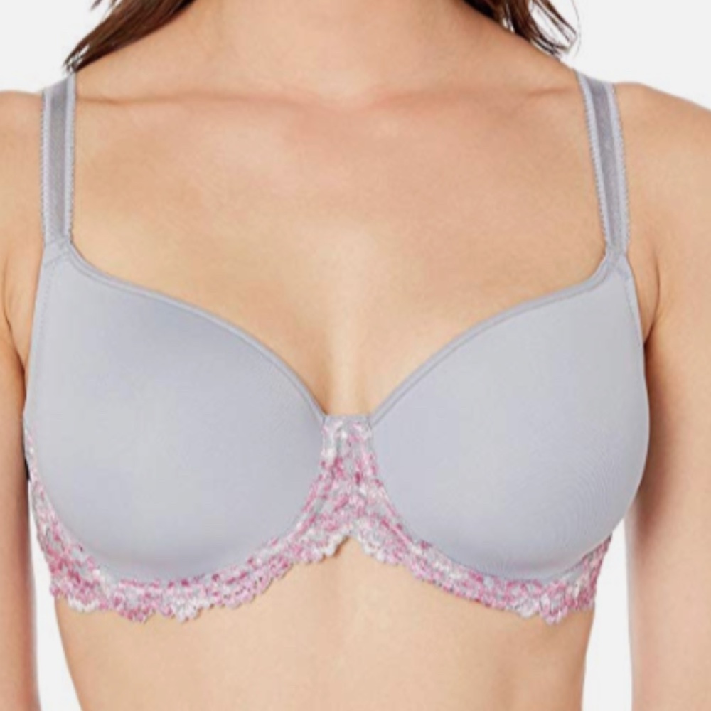 Wacoal 853191 Lilac Gray 36DD Embrace Lace T-Shirt Bra Underwire Back Closure